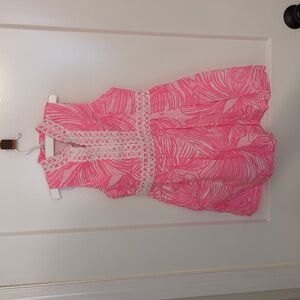 Lilly Pulitzer girls' Mini Franci Dress Prosecco Pink Fronds Place size 6